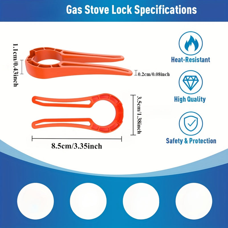 2 piezas de Bloqueos para Manijas de Estufa de Gas Infantiles - Plástico Duradero, Diseño Rojo Fácil de Agarrar para Uso Seguro en Cocina y Dormitorio, Evita Presiones Accidentales de Botones, Protección Fuerte de Seguridad, Protectores para la Parte Sup