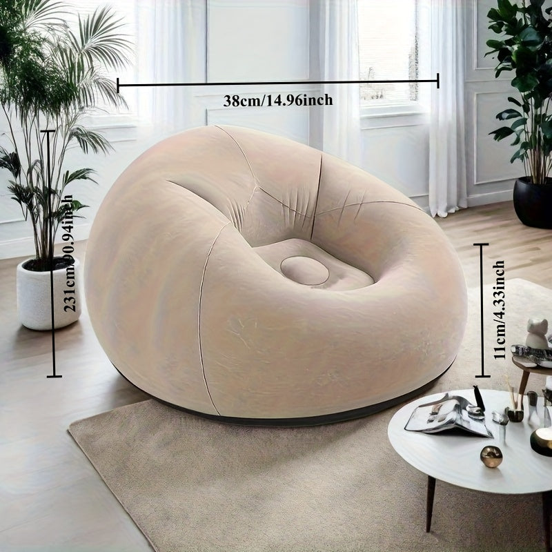 1 juego de sofá de patio, que incluye un gran sofá inflable manual y una silla de escritorio para una persona, fácil de transportar, hecha de material de PVC duradero, adecuada para salas de estar interiores y exteriores.