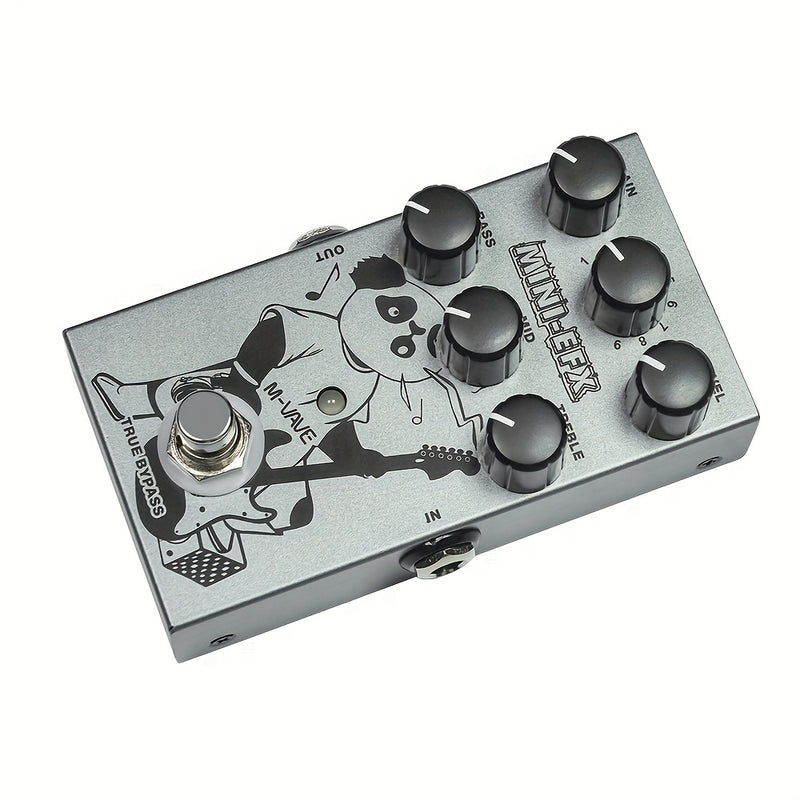 Pedal de Efectos Digitales para Guitarra Eléctrica 9 en 1, MINI-EFX Unidad Única con 9 Preestablecidos: Drive, Overdrive, Distortion, Metal y Soporte USB para Grabación en Computadora, Equipo Musical, Acabado Metálico Elegante, Efectos de Alta Calidad