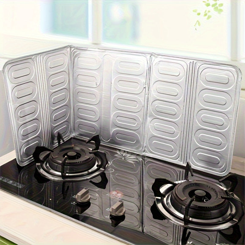 Protector de Encimera Autoadhesivo sin Taladro - Aleación de Aluminio Resistente a Altas Temperaturas, Antimanchas y Anti-moho con Bordes Verticales para Fácil Limpieza, Compatible con Estufas de Gas y Eléctricas, Solución Ahorradora de Espacio, Cubierta