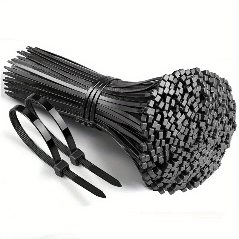 300 piezas de cordones de nylon negro - Ajustables, autoensamblables, impermeables y antideslizantes - 4/5.1/6.5 pulgadas - Ideales para cables al aire libre, jardinería y empacado doméstico, cordón de jardín