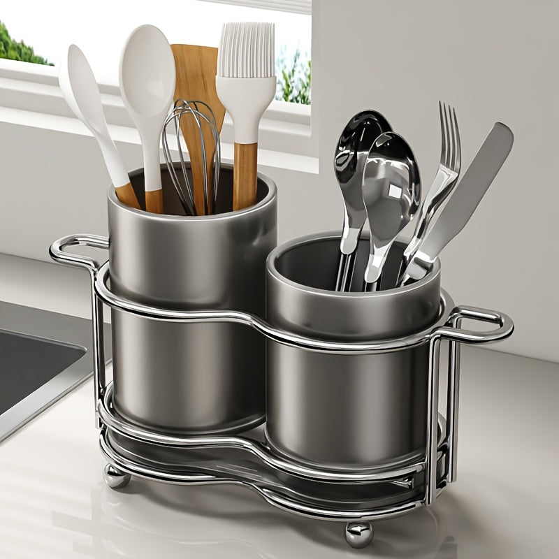 1 pieza, soporte de utensilios, organizador de cocina multiusos para palillos, cucharas, tenedores, cuchillos, almacenamiento de cubiertos para cocina, RV y uso comercial.