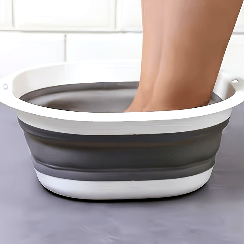 Baño Portátil Plegable para Lavado - Diseño Moderno y Colapsable para Baños de Pie, Lavar Manos y Cuidado de Uñas, Plástico Duradero, Sin Necesidad de Electricidad, Ahorro de Espacio para Apartamentos, Autocaravanas y Viajes, Cesta de Ropa Plegable, Esen
