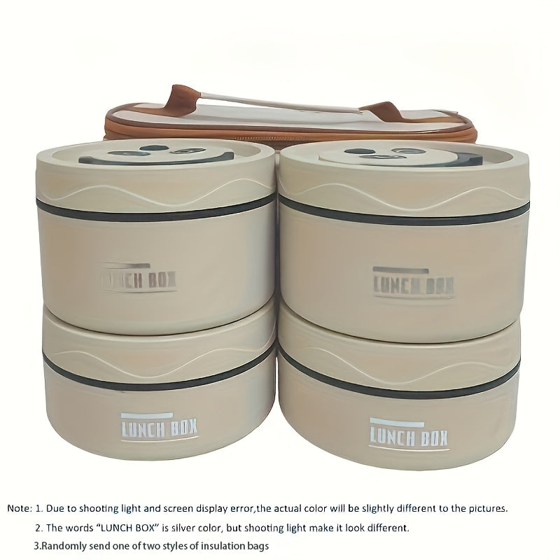 Conjunto de almuerzo de acero inoxidable 5 en 1 de LDQ con cajas de bento seguras para microondas y bolsa de transporte - Diseño lindo de panda, aislado y hermético, perfecto para la escuela, el trabajo y los viajes, caja de almuerzo, regreso a la escuela