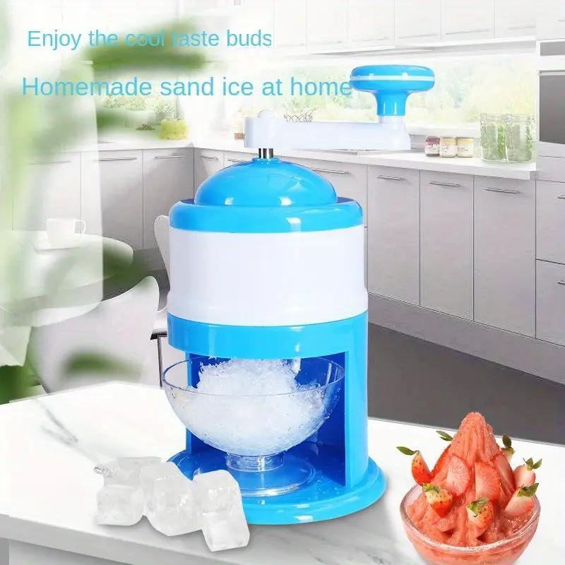 Trituradora de hielo manual y máquina para hacer nieve - Rallador de hielo y fabricador de cubitos de hielo de doble uso, plástico resistente grado alimenticio, diseño portátil sin electricidad para picnics al aire libre, campamentos, cócteles, bebidas d