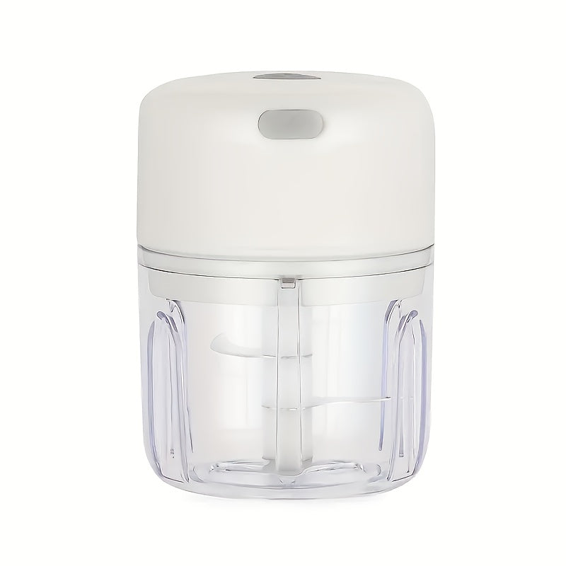 Prensa de ajo eléctrica mini USB recargable de 100 ml/250 ml y molinillo de carne - 1500 RPM, 36 V, plástico PP duradero, herramienta de cocina compacta para preparación rápida y fácil de comidas, trituradora de ajo, diseño elegante, diseño transparente