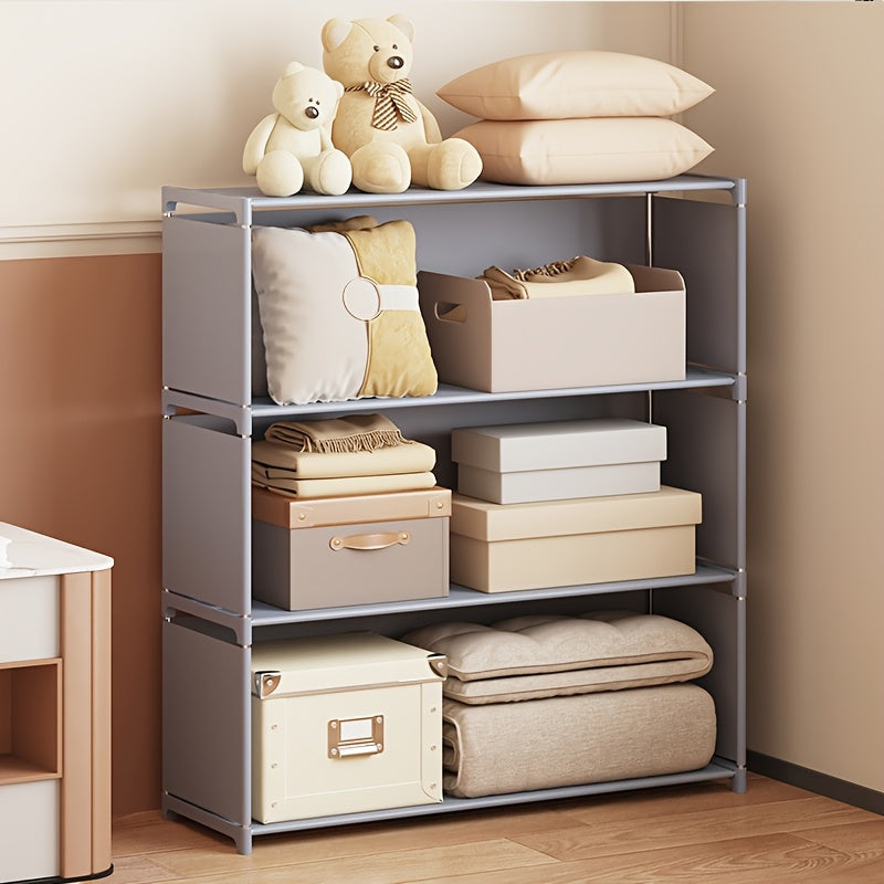 Estantería Metálica de 4 Niveles - Montaje Fácil, Diseño de Doble Fila con Múltiples Compartimentos y Estantes Abiertos para Oficina en Casa, Estudio, Organización de Dormitorios y Decoración de Estanterías