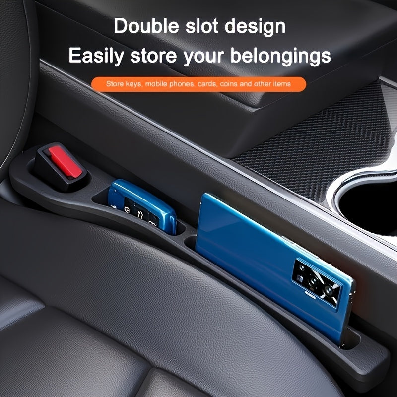 2 piezas de bandejas organizadoras de asientos de coche - Almacenamiento de llaves y teléfonos de doble cara, material de PC duradero y a prueba de fugas, diseño que ahorra espacio que se adapta a los huecos de los asientos, se adapta a la mayoría de los