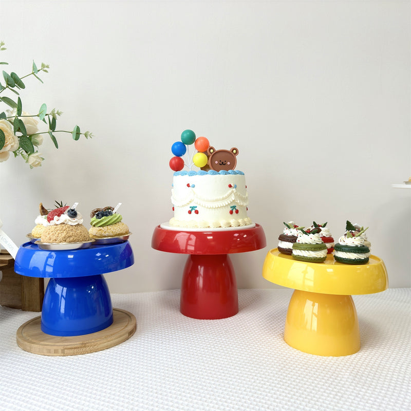 Set de 3 soportes para cupcakes de plástico ABS - Exhibidor de postres en forma de hongo para bodas, cumpleaños, fiestas, Navidad y decoración de Halloween