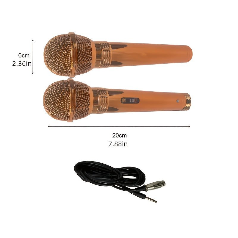 Microfono Profesional BETA 77A Dorado con Cable y Interruptor - Sonido HD Alimentado por USB, Conector de 6.35mm para Karaoke, Grabacións e Interpretaciones en Vivo - Micrófono Dinámico Portátil con Clip & Soporte Ajustable, Acabado Brillante, Construcci