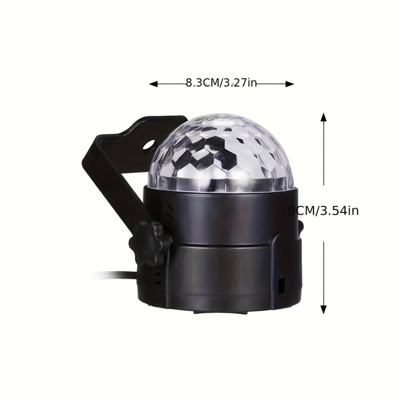 1pc Bola de Discoteca RGB Activada por Sonido con Control Remoto - 7 Modos, Alimentada por USB, Ideal para Fiestas de Baile en Casa, Bares, Karaoke, Halloween, Navidad, Decoración de Bodas, Luz de Fiesta Disco USB