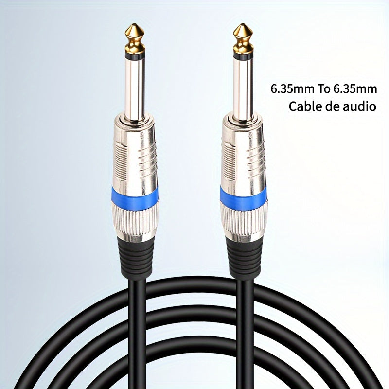 Cable de audio profesional i-zclive Mono 6.35mm a 6.35mm, doble capa blindada de cobre libre de oxígeno, carcasa de aleación de zinc, conectores bañados en oro, conector redondo macho a macho de 1/4" TS para guitarra eléctrica, bajo, altavoces - Cable Et