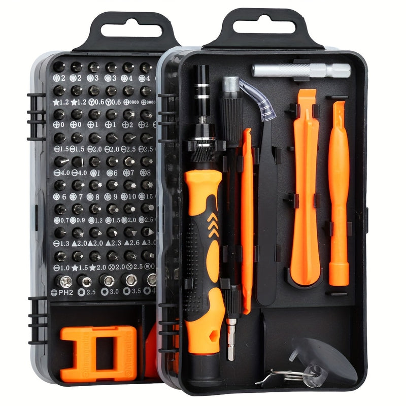 Juego de Destornilladores de Precisión 115 en 1, Kit de Herramientas para Reparación Electrónica con Bits Magnéticos Micro para iPhone, Computadora, PC, Portátil, Teléfono, Mac, Tableta, Bricolaje Doméstico, Consolas de Juegos, Gafas, Reloj, Timbre, etc