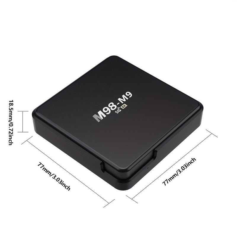 M98-M9 Android TV Box con procesador de núcleo cuádruple, WiFi dual 4G/5G, inalámbrico 5.0, sistema operativo Android 10, salida HDTV, puertos USB - Jugador inteligente de transmisión para 4K UHD, compatible con Netflix, Kodi, enchufe de EE. UU. (110V-13
