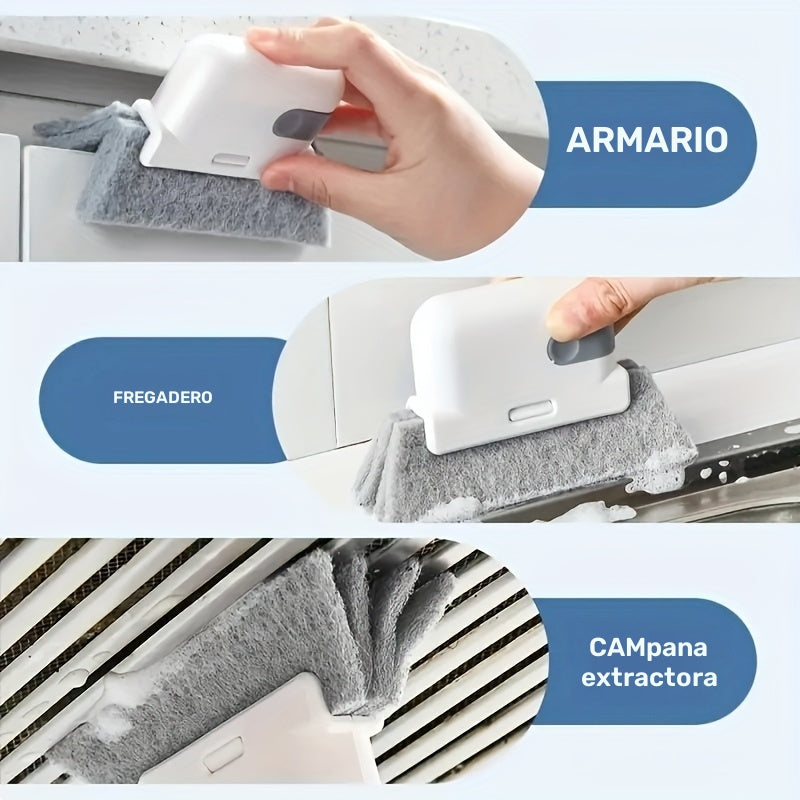 1pc Cepillo ranura 2 en 1 extraíble Cepillo ranura para ventana Cepillo ranura para alféizar Cepillo multifuncional para limpieza de ranuras de ventanas para el hogar