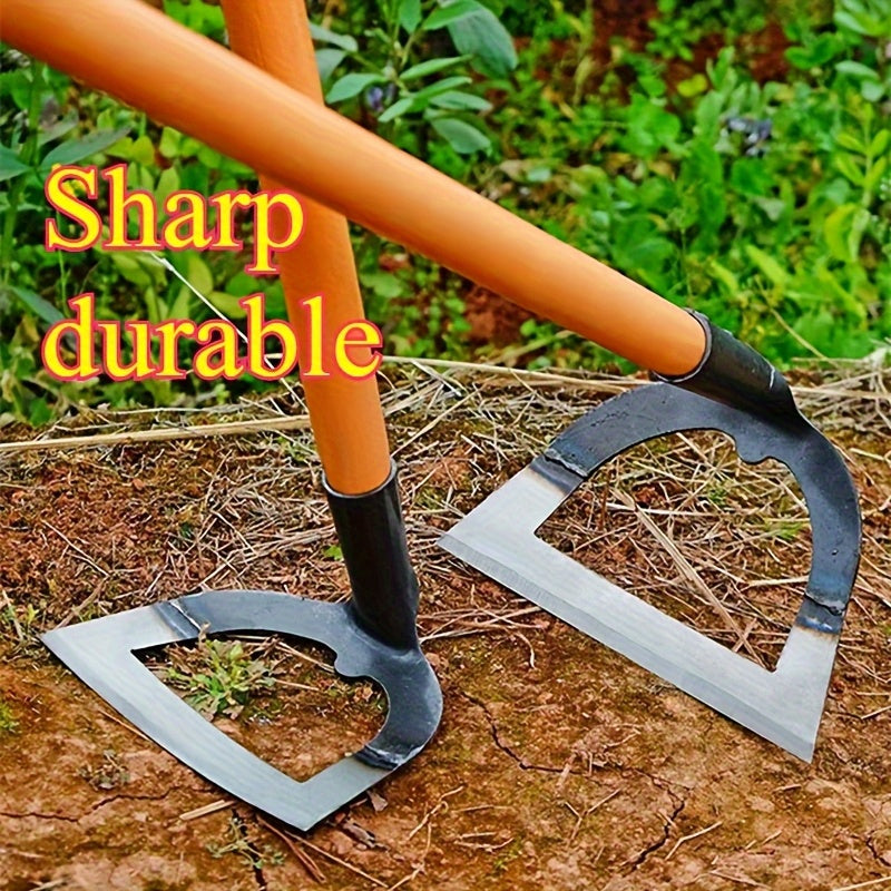 Azada de Acero al Carbono Duradero para Desmalezar - Herramienta de Jardinería Ergonómica que Ahorra Esfuerzo con Diseño de Filo Afilado para Aflojar el Suelo Fácilmente, Eliminar Malezas y Cultivar - Construcción Metálica Resistente para Propietarios de