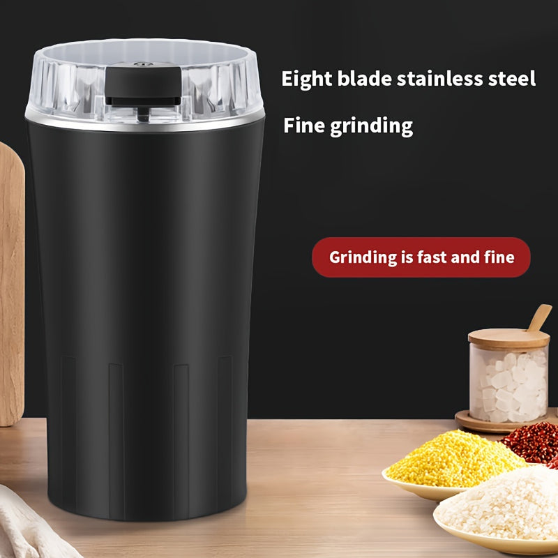Molino eléctrico de 8 cabezas de acero inoxidable para café, portátil y multifuncional, con alimentación eléctrica, 22,000 RPM, enchufe de EE. UU., no aplica batería, forma irregular, ideal para moler granos y polvos, molino de café para cocina.