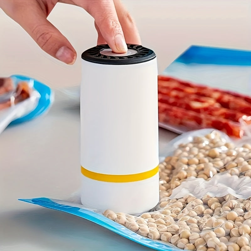 Sellador de vacío portátil para uso en el hogar, completamente automático para alimentos secos y húmedos, incluye una bolsa de comida, 1 bomba eléctrica y 3 bolsas de cierre de vacío grandes, medianas y pequeñas para almacenamiento.