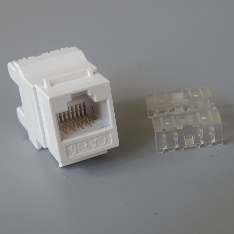 10 piezas de adaptadores de red Ethernet RJ45 CAT.5E de 180 grados - Blanco, conectores de red para computadoras, plug-and-play, no se requiere cableado externo, ideal para configuración en casa y oficina, adaptador de red Ethernet RJ45