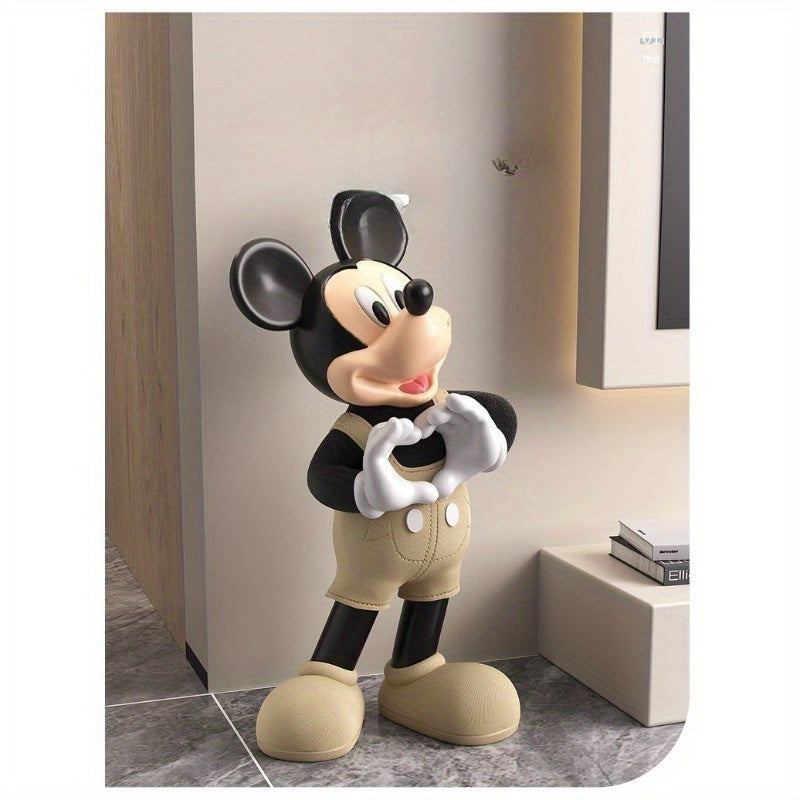 Figura grande de resina de Mickey Mouse - Colores vibrantes, PVC duradero, perfecto para regalos de cumpleaños, decoración de fiestas y decoración de hogar, diseño juguetón, artesanía de calidad.