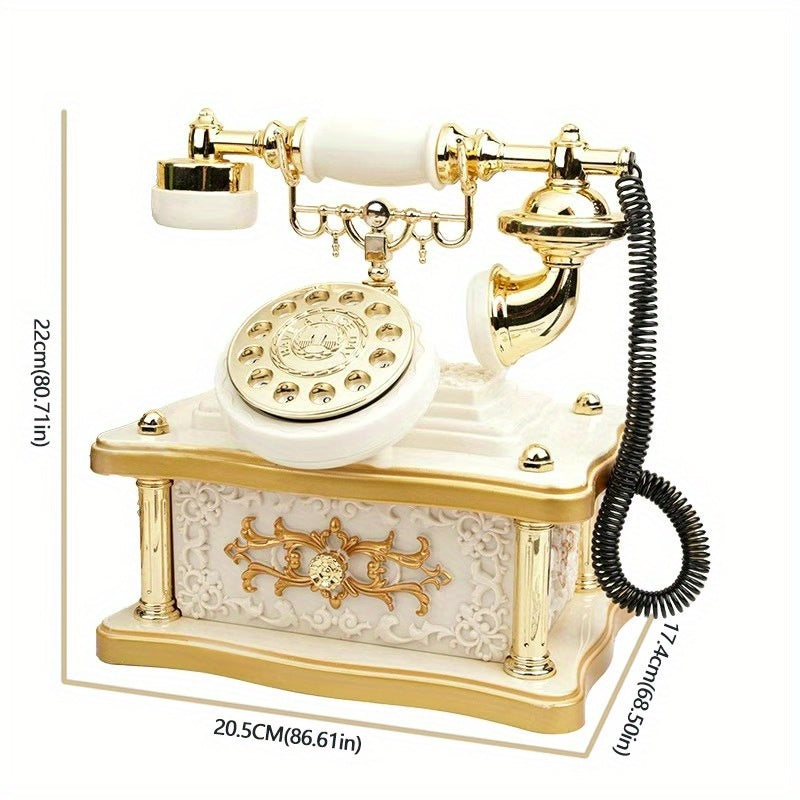 1pc Caja de Música Teléfono Rotativo Vintage - Decoración Retro con 8 Melodías, Mecanismo de Carrete No Eléctrico, Plástico Duradero para Hogar/Oficina, Regalo de Cumpleaños para Él