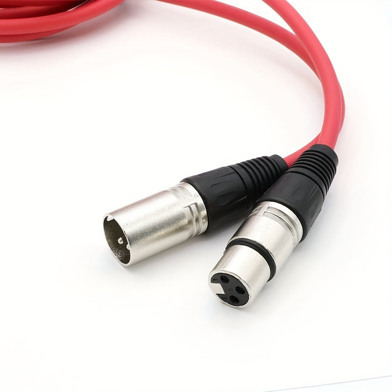 2pcs Cables XLR, Macho a Hembra, Cables de Audio y Iluminación Profesionales de 3 Pines para Micrófonos, Altavoces, Mezclador, Amplificador - Rojo y Azul, Funda Resistente, Alivio de Tensión Tri-Grip, Rendimiento Sin Ruido, Paquete de Cables de Micrófono