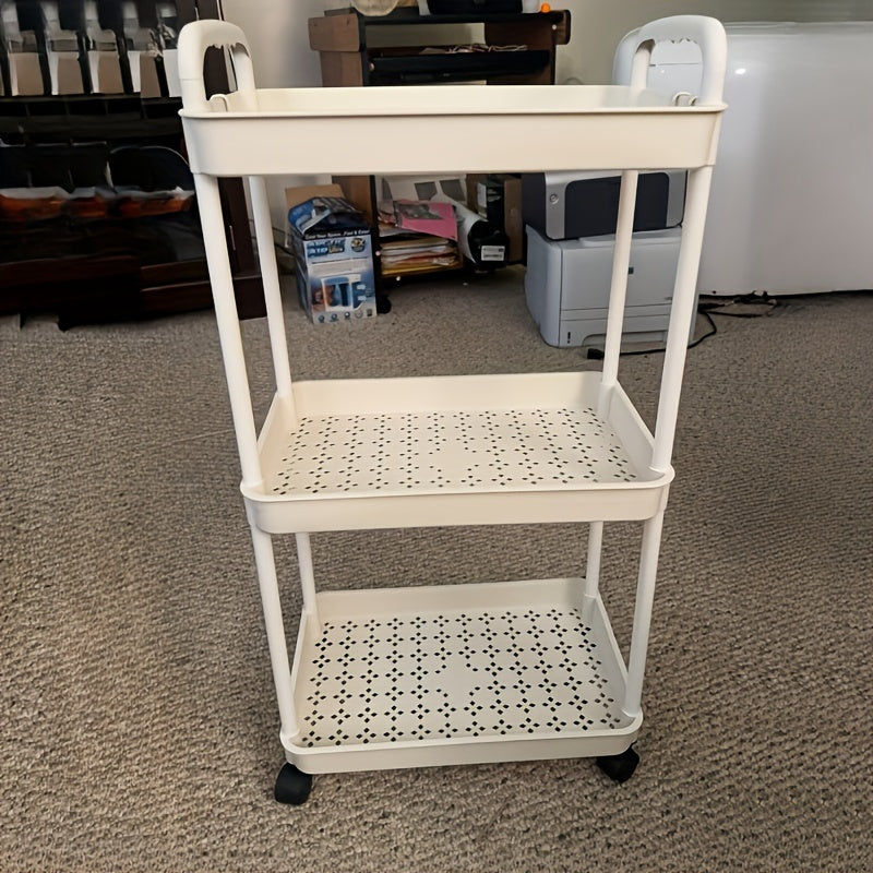 Carrito organizador de almacenamiento de varios niveles - Versátil, portátil para cocina, baño, dormitorio - Plástico duradero, fácil de mover con amplio espacio de almacenamiento