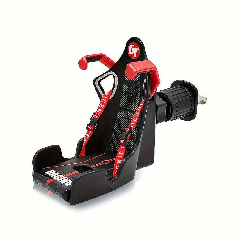 Soporte de teléfono para ventilación de aire GT Racing - Rotativo, montaje universal de GPS para iPhone 13, 12, Xiaomi, Samsung | Diseño duradero de plástico, negro y rojo con logotipo "RACING", perfecto para uso en coche, camión o RV, montaje de GPS | S