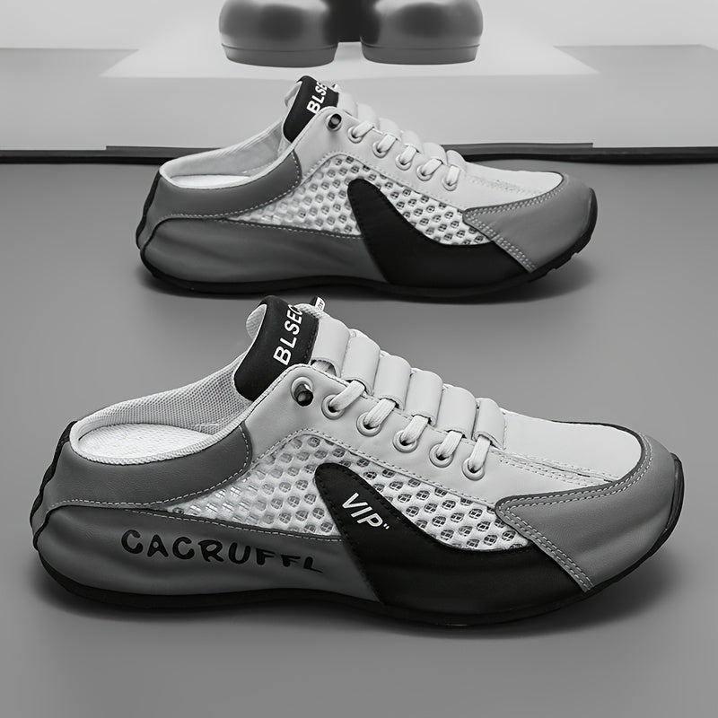 Sandalias de plataforma sin cordones para hombre - Zapatos ligeros y transpirables para verano con suela gruesa de PVC para aumentar la altura, diseño casual de calzado urbano en khaki/gris/verde, comodidad para todas las estaciones para uso diario y act