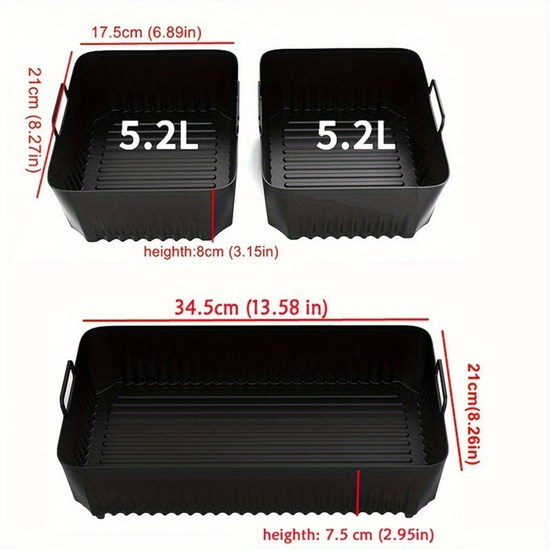 3 piezas de fundas de silicona antiadherentes para freidor de aire, compatibles con AF500UK, fáciles de limpiar, reutilizables, seguras para alimentos, accesorio de cocina.