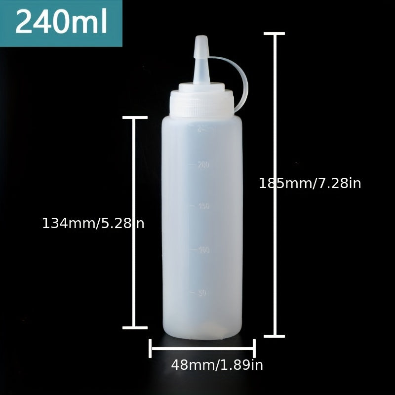 Juego de Botellas de Salsa para Ensalada de Tomate con Boquilla de Plástico Transparente y Pote de Aceite Comercial para Salsa de Condimento