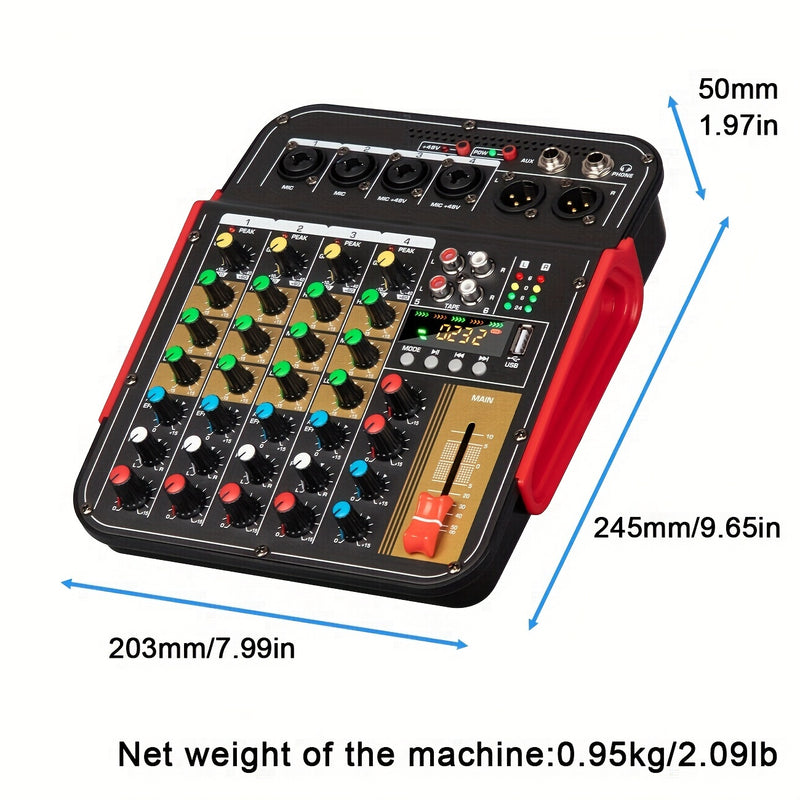 Bomaite 6-canal Mezclador De Sonido Personal Con Efectos De Sonido Audio USB De Grabación Para PC Y Más - ¡Perfecto Para Escenario Y Estudio!