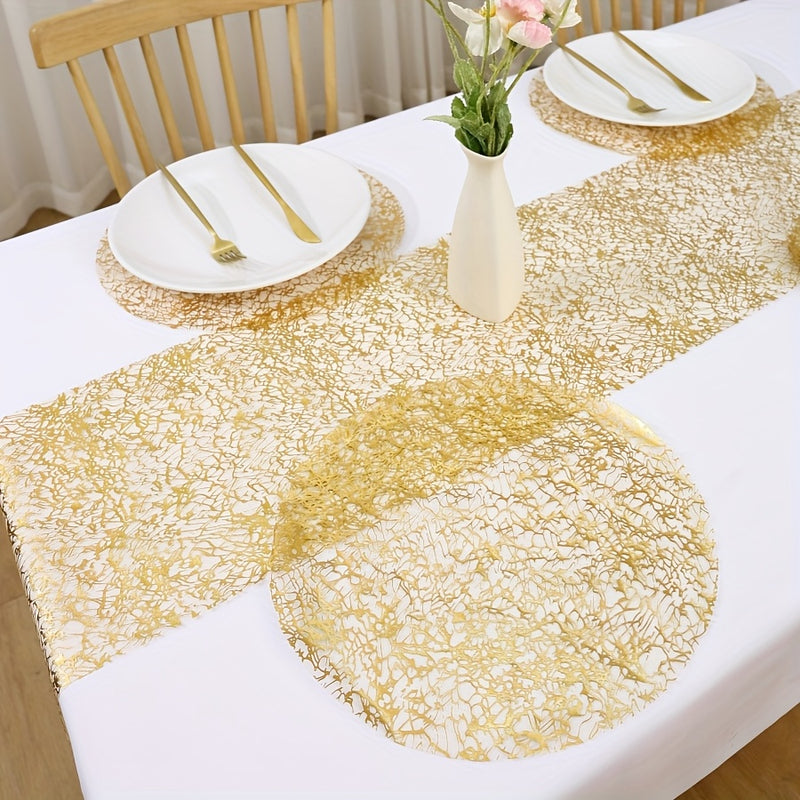 15/30/60/120 piezas de manteles redondos dorados desechables, tejidos de poliéster, resistentes al calor, para bodas, cumpleaños, fiestas, cenas, BBQ, decoración de mesa para cocina, accesorios festivos