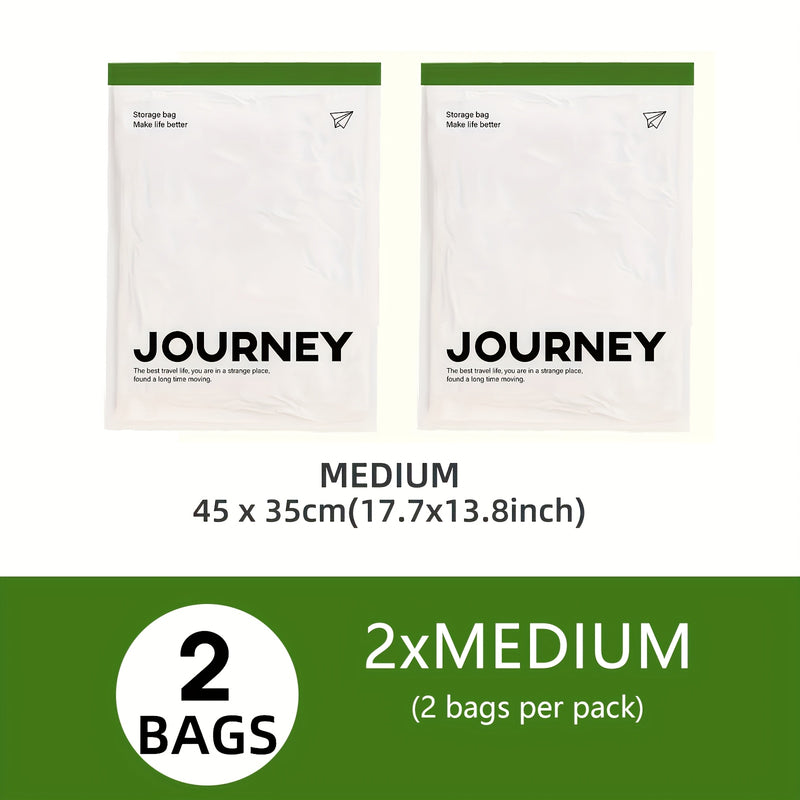 2 piezas de bolsas de almacenamiento al vacío WHATOOK para viaje, enrolladas a mano – No necesita bomba, organizador con acabado mate transparente para toallas, calcetines, ropa y más, disponibles en varios tamaños, solución de compresión para ahorrar es