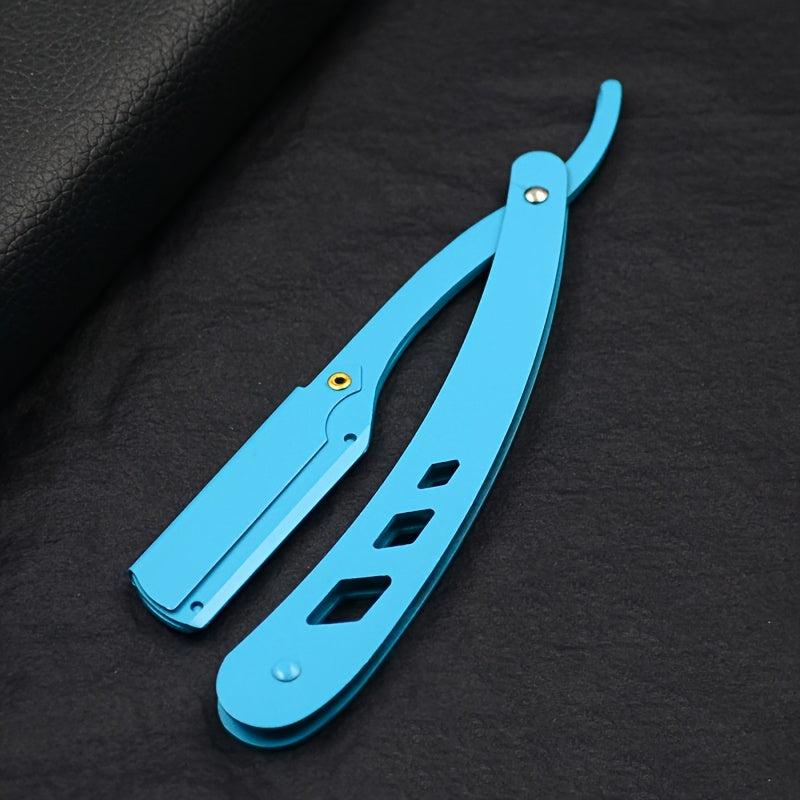 Navaja manual plegable para hombre YINTAL, cortadora de cabello profesional de metal para cejas y vello de las axilas, rasuradora no eléctrica (hojas no incluidas), navaja para cortar cabello