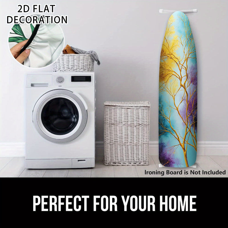 2D Plano, 2Dflat Diseño Cubierta de Tablero de Planchar, Cubierta de Polvo de Tablero de Planchar Lavable, Fácil de Instalar, Se Ajusta a la Mayoría de Tamaños Estándar de Tablero de Planchar, Accesorios de Planchar, Decoración del Hogar de Verano y Otoñ
