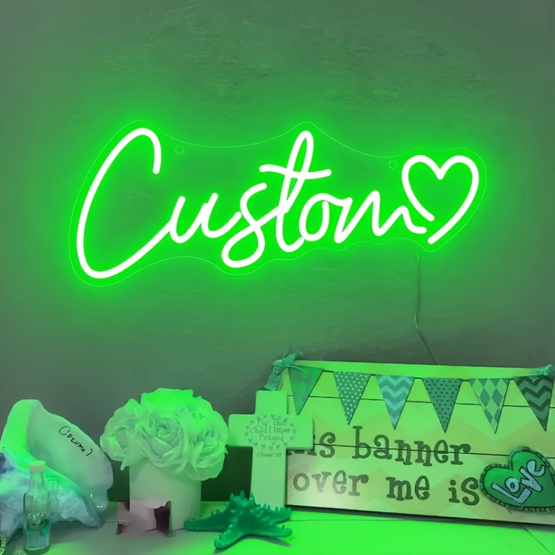 Letrero LED de Neón Personalizado - Luz con Nombre a Medida y Alimentación USB, Decoración de Pared para Bodas, Cumpleaños, Negocios o Hogar - Fácil Instalación sin Cableado - Regalo Perfecto para Ella/Él/Parejas, Letrero de Neón Personalizado, Iluminaci