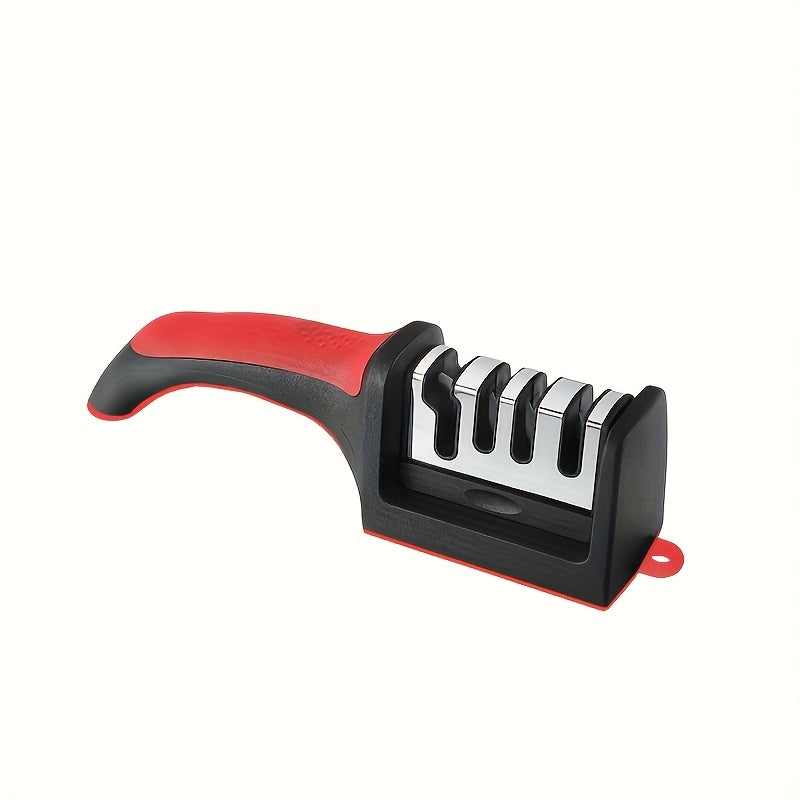 Afilar cuchillos profesional YIIOJUU - Piedra de afilar portátil de cocina ABS con mango ergonómico rojo, diseño compacto para uso en casa y camping al aire libre, regalo de vacaciones para Navidad, Acción de Gracias, Día de la Madre, Día del Padre, afil