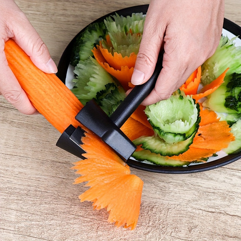 1pc Cortador Espiral para Zanahorias, Rábanos, Patatas, Pelador de Frutas, Dispositivo para Tallar Flores, Herramienta de Corte de Verduras para Cocina