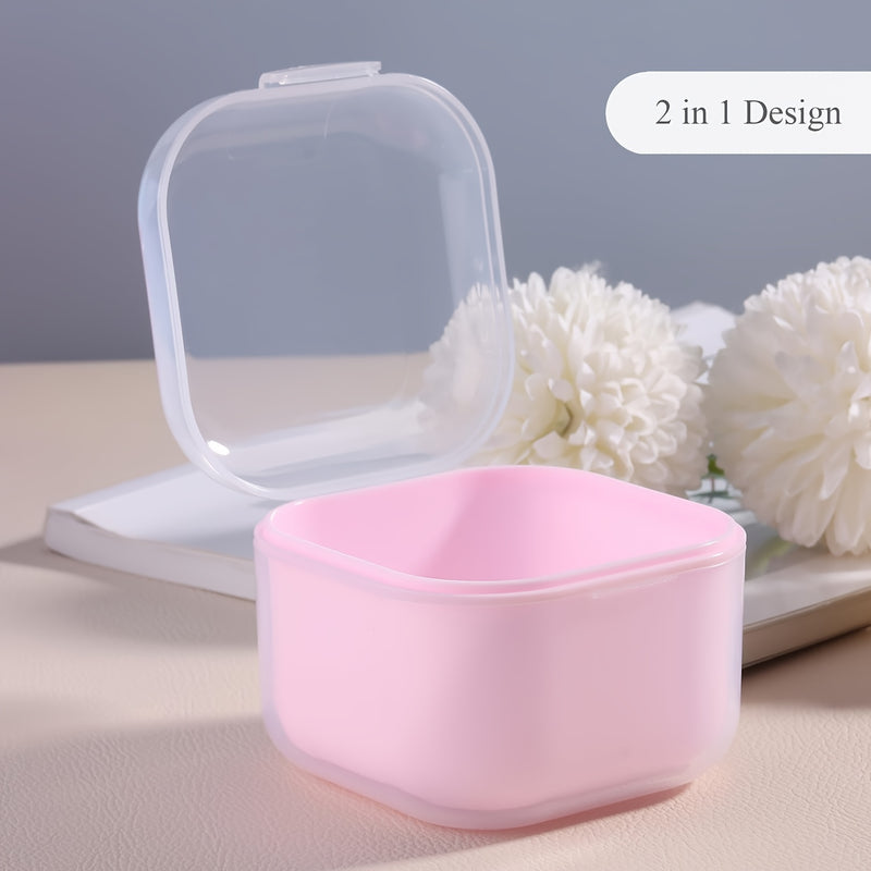 1pc Herramienta de Manicura, Contenedor para Esterilización de Caja Limpiadora de Uñas, Bandeja de Desinfección Adecuada para Accesorios de Manicura con Canasta de Drenaje Rosa