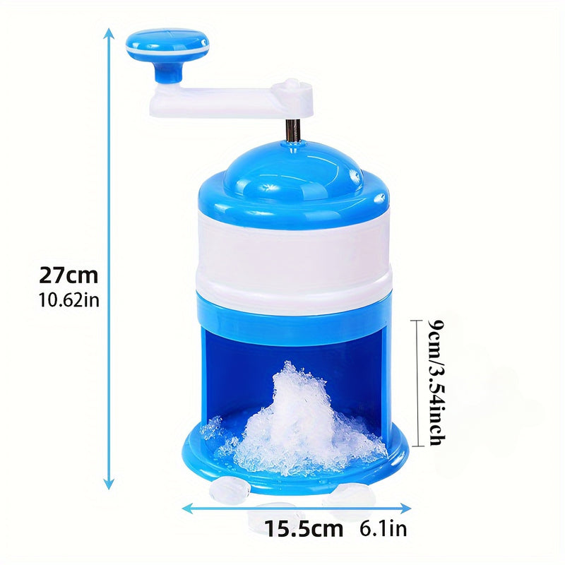 Trituradora de hielo manual y máquina para hacer nieve - Rallador de hielo y fabricador de cubitos de hielo de doble uso, plástico resistente grado alimenticio, diseño portátil sin electricidad para picnics al aire libre, campamentos, cócteles, bebidas d