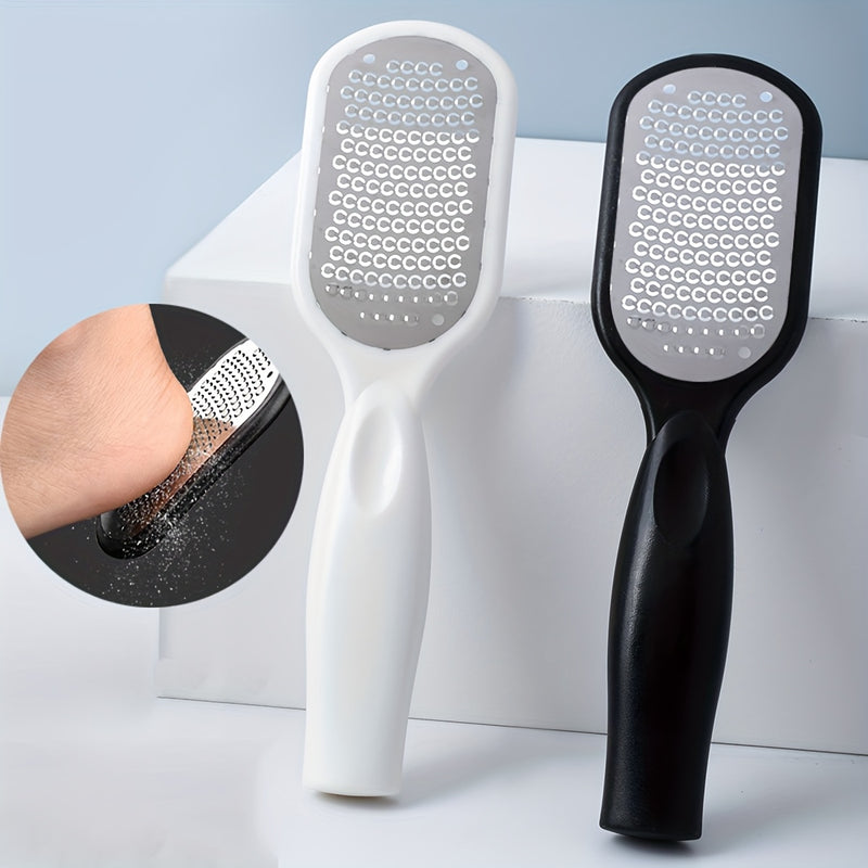1pc Lima Profesional de Acero Inoxidable para Pies y Uñas - Diseño Antisalpicaduras, Mango Ergonómico para Exfoliar Cutículas en Talones, Uñas de los Pies y Manos - Esencial para Spa en Casa y Pedicura, Exfoliación Manual | Diseño Amigable al Usuario | E