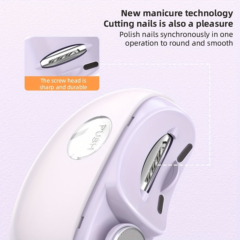 Juego de Cortaúñas Eléctrico Multifunción, Ideal para Manicura y Pedicura, Carga Rápida con Anti-Atascos, Iluminación y Funciones de Pulido, Batería Larga Duradera, Portátil, Regalo para Hombres y Mujeres