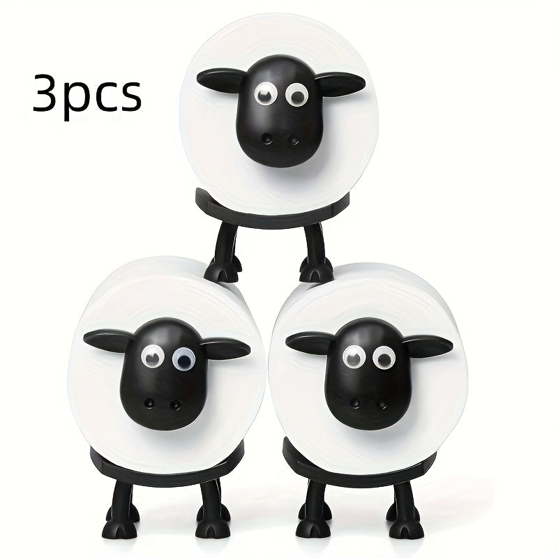 Soporte de papel higiénico de oveja divertido para baño, 3D impreso, soporte de papel higiénico de oveja negra, 3 piezas/2 piezas/1 pieza, contenedor de almacenamiento de papel higiénico, contenedores de almacenamiento de papel higiénico.