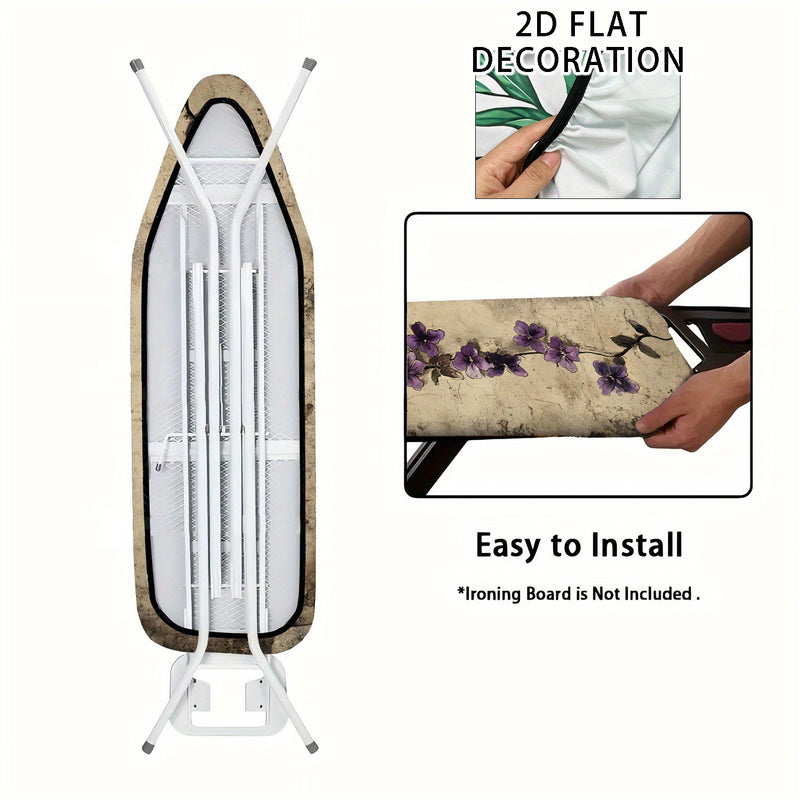 Fundas Lavables para Tabla de Planchar con Diseño Elegante 2D de Enredaderas Moradas - Ajuste Perfecto para la Mayoría de Mesas de Planchado Estándar, Decoración para Lavandería, Accesorios Prácticos y Fáciles de Instalar, Superficie Lisa, Esenciales del