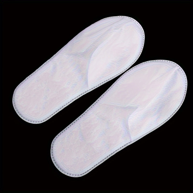 30 Pares de Zapatillas Desechables para Hoteles - Zapatillas Higiénicas y Transpirables para Spa, Grises y Blancas, Cómodas para Viajes y Uso en Espacios de Limpieza, Suministros de Poliéster Duraderos de Un Solo Uso