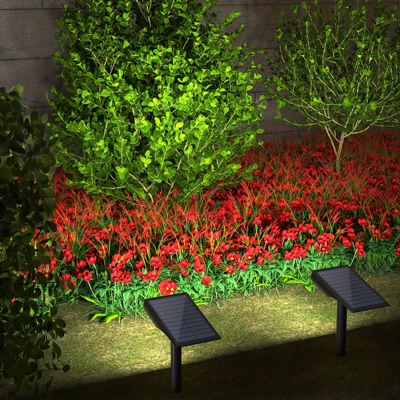 1 lámpara solar exterior con 9 LED para jardín y paisaje, 5 modos de iluminación automática encendido/apagado, resistente al agua IP65 para patios, árboles y terrazas