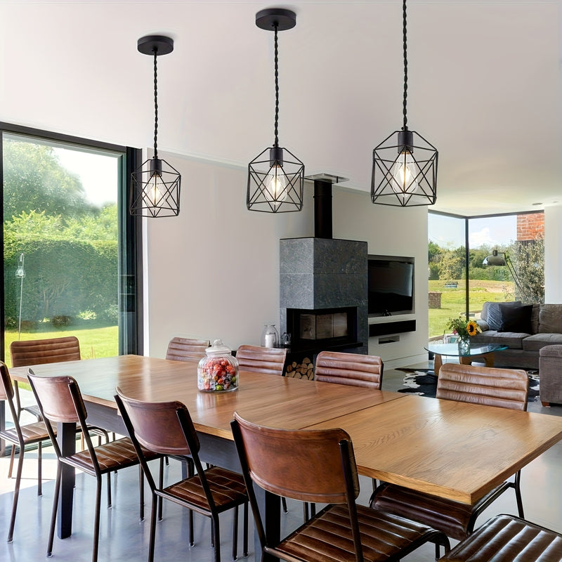 3 pzas., lámparas colgantes retro industriales de metal con pantallas doradas/negras, ideales para isla de cocina, comedor y sala de estar, portalámparas E27, conexión directa a la red eléctrica, bombilla no incluida