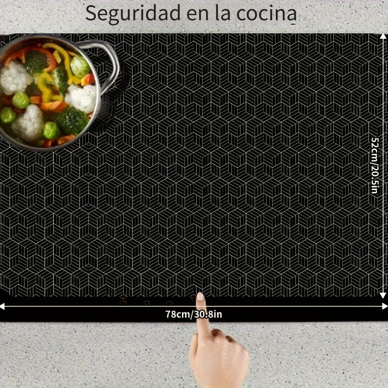 1pieza Alfombrilla de silicona extra grande para encimera, se puede cortar, alfombrilla de protección para estufa antiarañazos y resistente al calor, fácil de limpiar, cubierta antideslizante, alfombrilla de aislamiento resistente al aceite, adecuada par