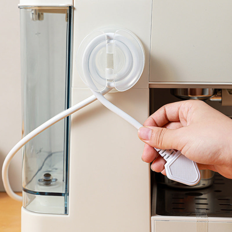 1 pieza, soporte de bobinador de cables transparente para freidor de aire, cafetera y auriculares - Organizador de cables de plástico duradero con diseño transparente, sujeción segura para un manejo seguro de cables, accesorio de electrodoméstico de coci